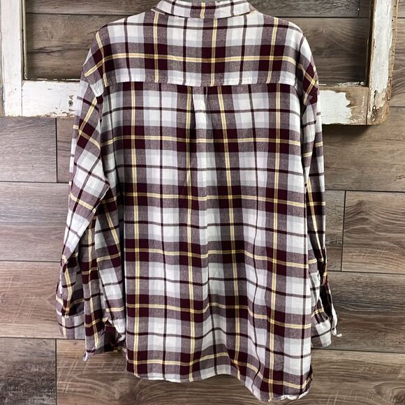 UG APPAREL Women’s 2X Boyfriend Plaid Flannel Button Down Shirt Arizona State - Picture 7 of 10